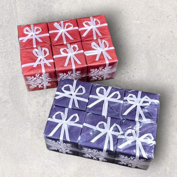 IKEA SNÖVITA Christmas Gift Box Ornaments Set of 12 Red & Blue Discontinued 2009 - Picture 1 of 6